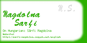magdolna sarfi business card