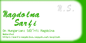 magdolna sarfi business card